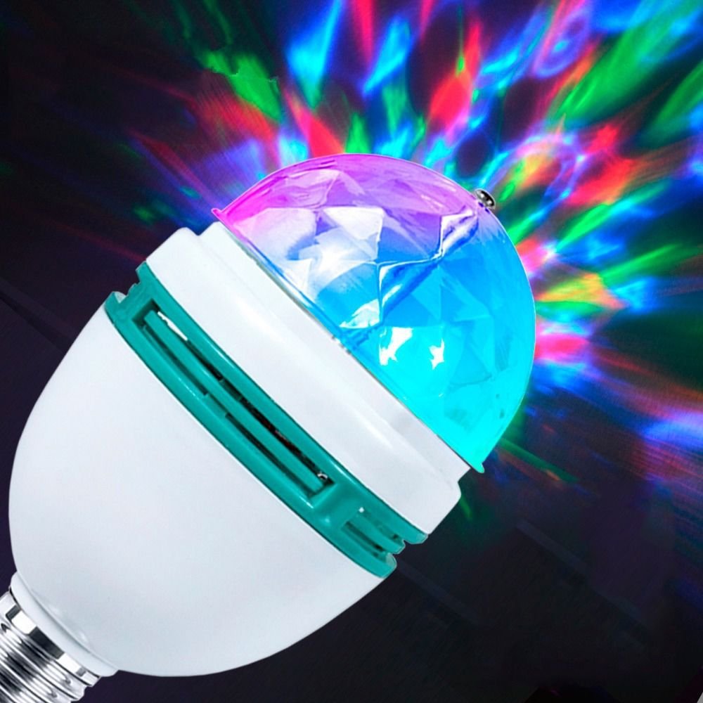 Lampada Led Giratoria Rgb Colorido Bola Maluca Bivolt com Bocal