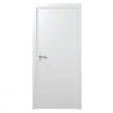 Kit Porta de Madeira Lisa Laqueada 210cm x 90cm Moldufama Esquerda Branco