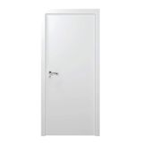 Kit Porta de Madeira Lisa Laqueada 210cm x 60cm Moldufama Direita Branco
