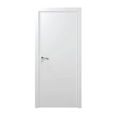 Kit Porta de Madeira Lisa Primer 210cm x 80cm Moldufama Esquerda Branco
