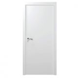 Kit Porta de Madeira Lisa Primer 210cm x 90cm Moldufama Esquerda Branco