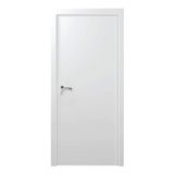 Kit Porta de Madeira Lisa Primer 210cm x 70cm Moldufama Esquerda Branco