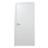 Kit Porta de Madeira Lisa Primer 210cm x 70cm Moldufama Direita Branco