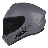 Capacete Asx Draken Narigueira Bavete Moto Esportivo Fechado - Cinza Fosco - 58