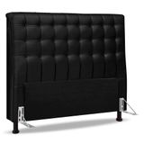 Cabeceira Cama Box Casal King Size Ciara 195cm Botonê Com Frame Suede Preto - Desk Design