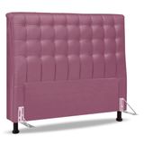 Cabeceira Cama Box Casal King Size Ciara 195cm Botonê Com Frame Suede Rosa - Desk Design