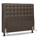 Cabeceira Cama Box Casal King Size Ciara 195cm Botonê Com Frame Linho Cacau - Desk Design