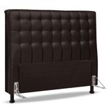 Cabeceira Cama Box Casal King Size Ciara 195cm Botonê Com Frame Suede Marrom - Desk Design