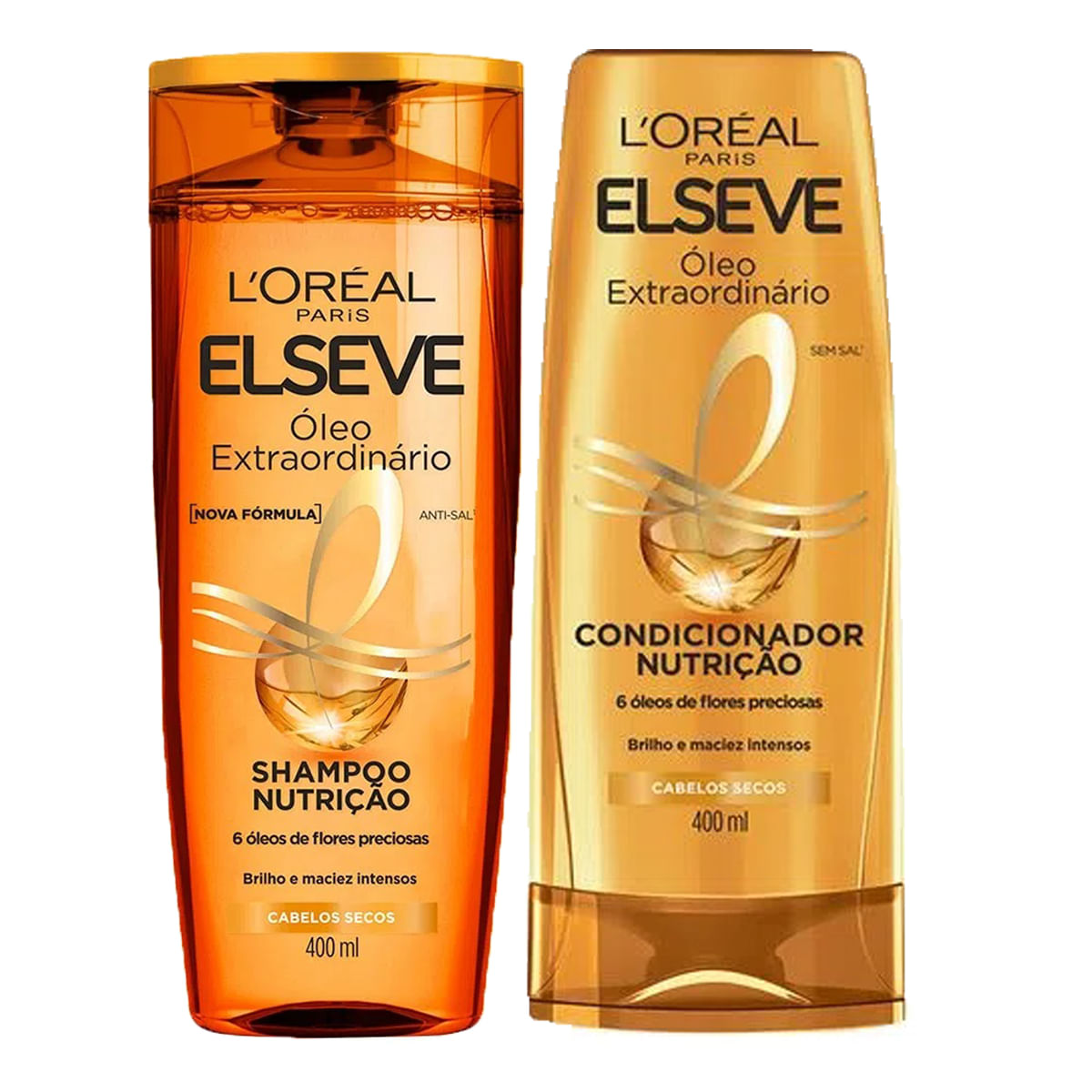 Shampoo Elseve Óleo Extraordinário Cabelos Secos 400ml + Condicionador Óleo Extraordinário 400ml