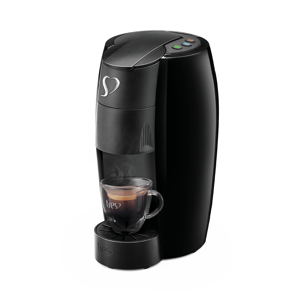 Cafeteira Espresso Lov Preta Automática Logo Cromado - Tres 3 Corações