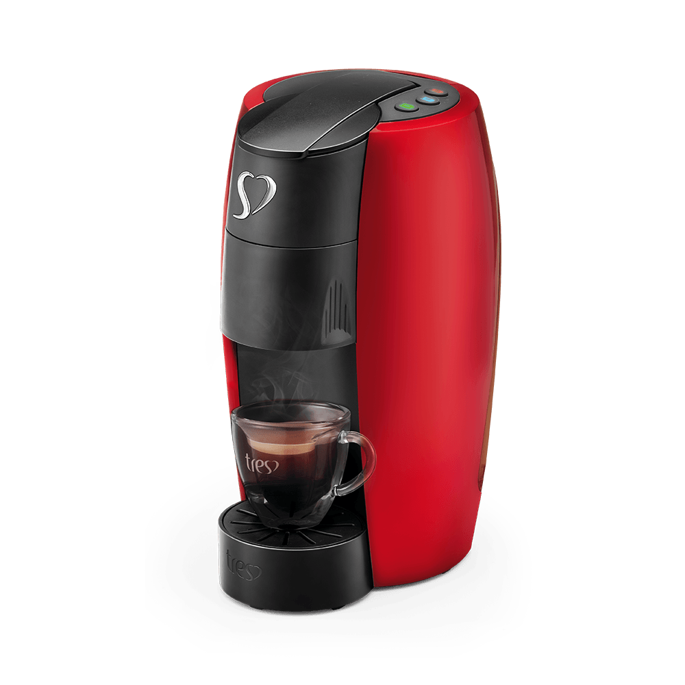 Cafeteira Espresso Lov Vermelha Automática Logo Cromado - Tres 3 Corações