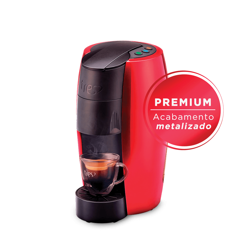 Cafeteira Espresso Lov Premium Vermelha Metalizada Automática - Tres 3 Corações