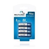 Pilhas Recarregáveis Aa Multilaser 2500mah 4 Unidades Cb052