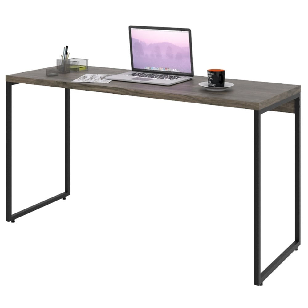 Mesa De Escritório Escrivaninha 135cm Dynamica Industrial C08 Carvalho Dark - Mpozenato