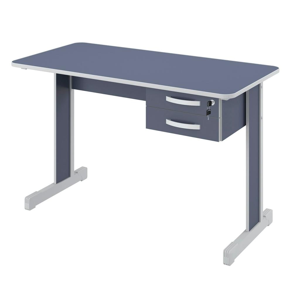 Mesa De Escritório Escrivaninha Com 2 Gavetas Boston - Azul