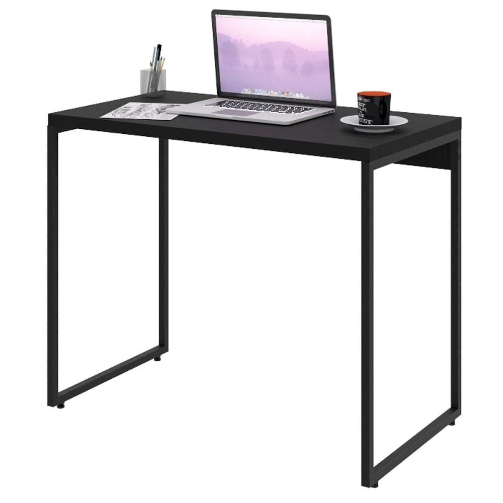 Mesa De Escritório Escrivaninha 90cm Dynamica Industrial C08 Preto Ônix - Mpozenato