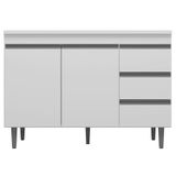 Balcão Gabinete Cozinha Andréia 100cm Com Tampo 2 Portas Branco - Desk Design