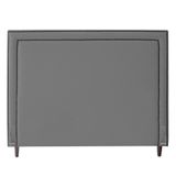 Cabeceira Cama Box Casal King Size Maísa 195cm Com Frame Linho Cinza - Desk Design