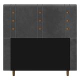 Cabeceira Cama Box Casal King Size Roma 195cm Suede Cinza - Desk Design