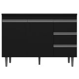 Balcão Gabinete Andréia De Pia 100cm Sem Tampo 2 Portas Preto - Desk Design