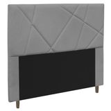 Cabeceira Cama Box Casal King Size Mali 195cm Suede Cinza - Desk Design