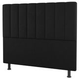 Cabeceira Cama Box Casal King Size Cora 195cm Suede Preto - Desk Design