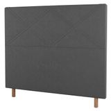 Cabeceira Cama Box Casal King Size Cairo 195cm Suede Cinza - Desk Design