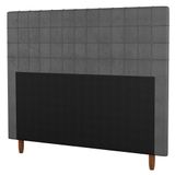 Cabeceira Cama Box Casal King Size Parisis 195cm Suede Cinza - Desk Design