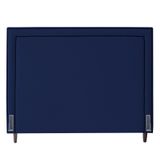 Cabeceira Cama Box Casal King Size Maísa 195cm Com Frame Veludo Azul Escuro - Desk Design