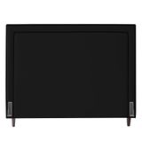 Cabeceira Cama Box Casal King Size Maísa 195cm Com Frame Linho Preto - Desk Design