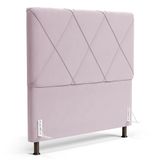 Cabeceira Cama Box Casal King Size Mel 195cm Com Frame Suede Rosa Bebê - Desk Design