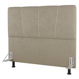 Cabeceira Cama Box Casal King Size Amber 195cm Estofada Suede Bege - Desk Design