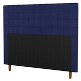 Cabeceira Cama Box Casal King Size Parisis 195cm Veludo Azul - Desk Design