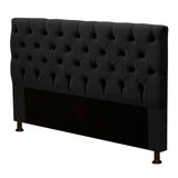 Cabeceira Cama Box Casal King Size Cristal 195cm Suede Preto - Desk Design