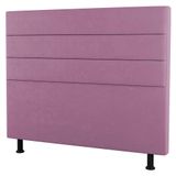 Cabeceira Cama Box Casal King Size Malik 195cm Suede Rosa - Desk Design