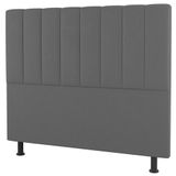 Cabeceira Cama Box Casal King Size Cora 195cm Suede Cinza Claro - Desk Design