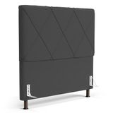 Cabeceira Cama Box Casal King Size Mel 195cm Com Frame Suede Cinza - Desk Design