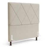 Cabeceira Cama Box Casal King Size Mel 195cm Com Frame Suede Bege - Desk Design