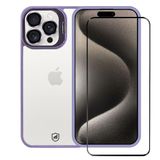 Kit Capa Gravity Lilás E Pelicula Coverage 5d Pro Preta Para Iphone 15 Pro Max - Gshield