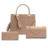 Kit Bolsa Feminina Handbag Castelo Com Bolsa De Mão Clutch Alça Corrente E Carteira