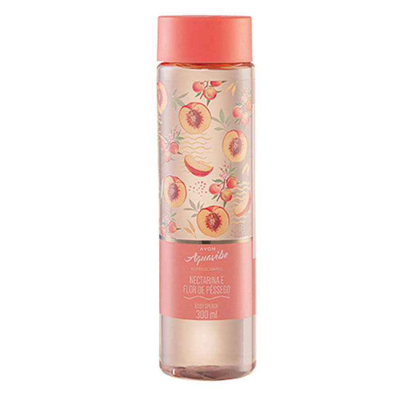 Body Splash Aquavibe Refrescantes Nectarina E Flor De Pêssego Avon 300ml