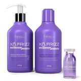 Kit Amaciante Capil Umectação E Ampola Xô Frizz Forever Liss