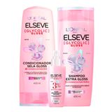 Kit Elseve Glycolic Gloss Com Shampoo 400ml + Condicionador 400ml + Sérum 100ml