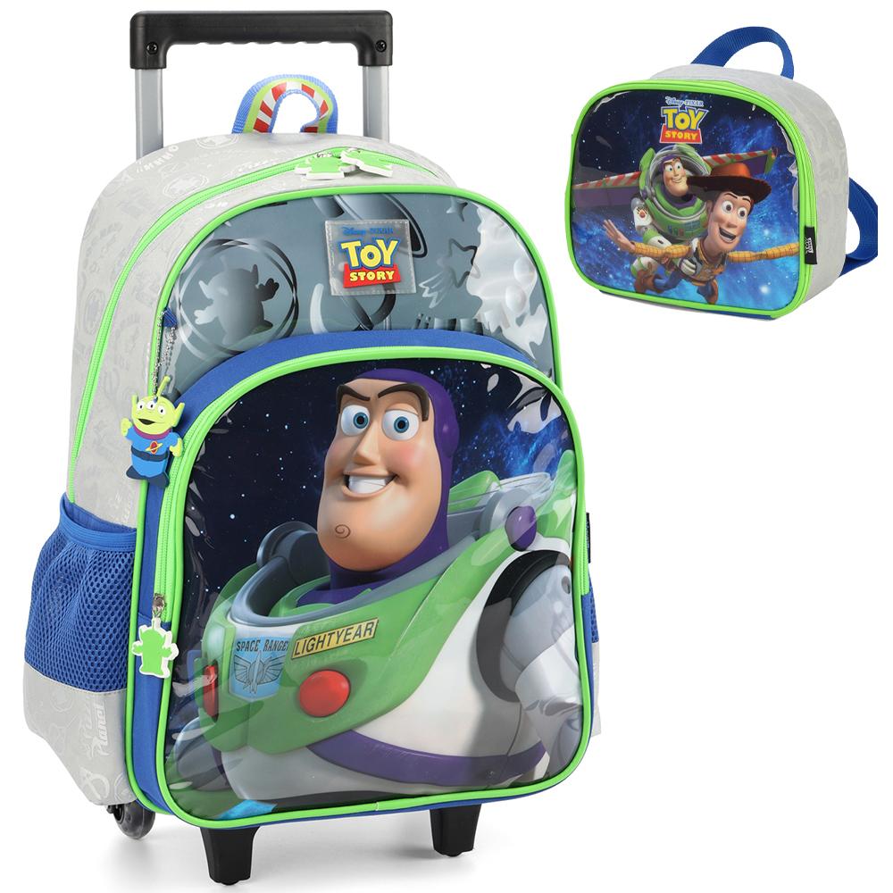 Kit Mochila De Rodinhas Lancheira Luxcel Toy Story Azul