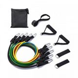 Kit Elásticos Extensores 11 Peças, Musculação Yoga Pilates- Jt-003