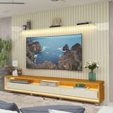 Painel E Rack Led Rodízios Nobre 275 Requinte 260 Off White Naturale - Gelius