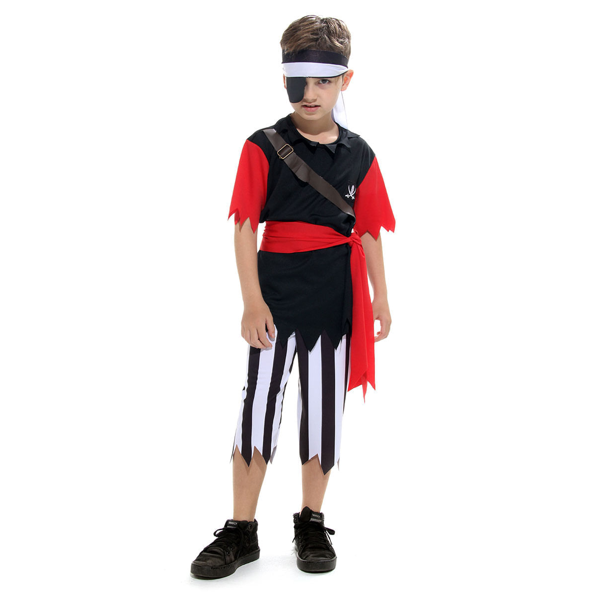 Fantasia De Pirata Infantil Masculino Com Tapa Olho Carnaval
 P