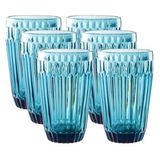 Jogo De 6 Copos Bretagne Em Vidro 355ml A13cm Cor Azul Luster -