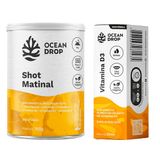 Kit Shot Matinal Em Pó 150g 30 Doses Ocean Drop + Vitamina D3 2000ui 100% Vegano 30ml Ocean Drop