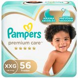 Fraldas Pampers Premium Care XXG 56 Unidades